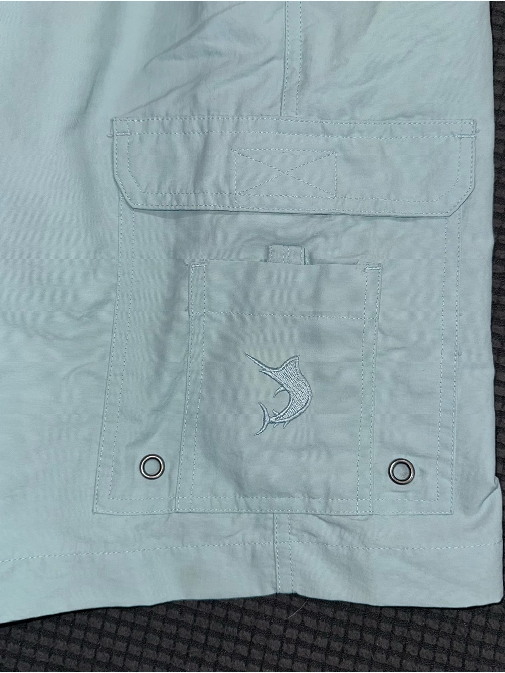 Reel Legends Fishing Shorts Mens XL Mint Blue Green Nylon Performance Cargo - Picture 3 of 8